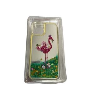 iPhone 12 Pro- Flamingo Design Phone Case - Pink and Green